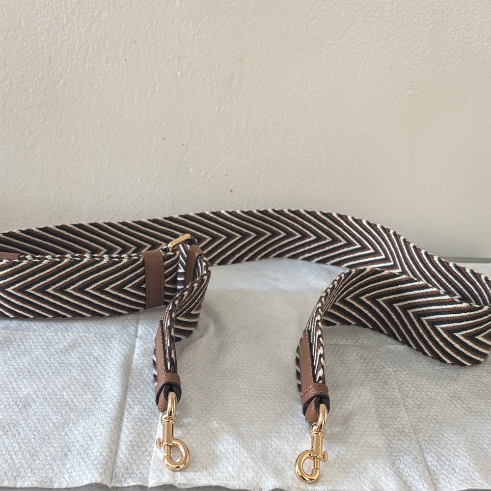 Brown and White Chevron Bag Strap